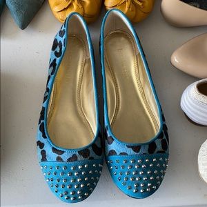 Blue animal print Enzo flats
